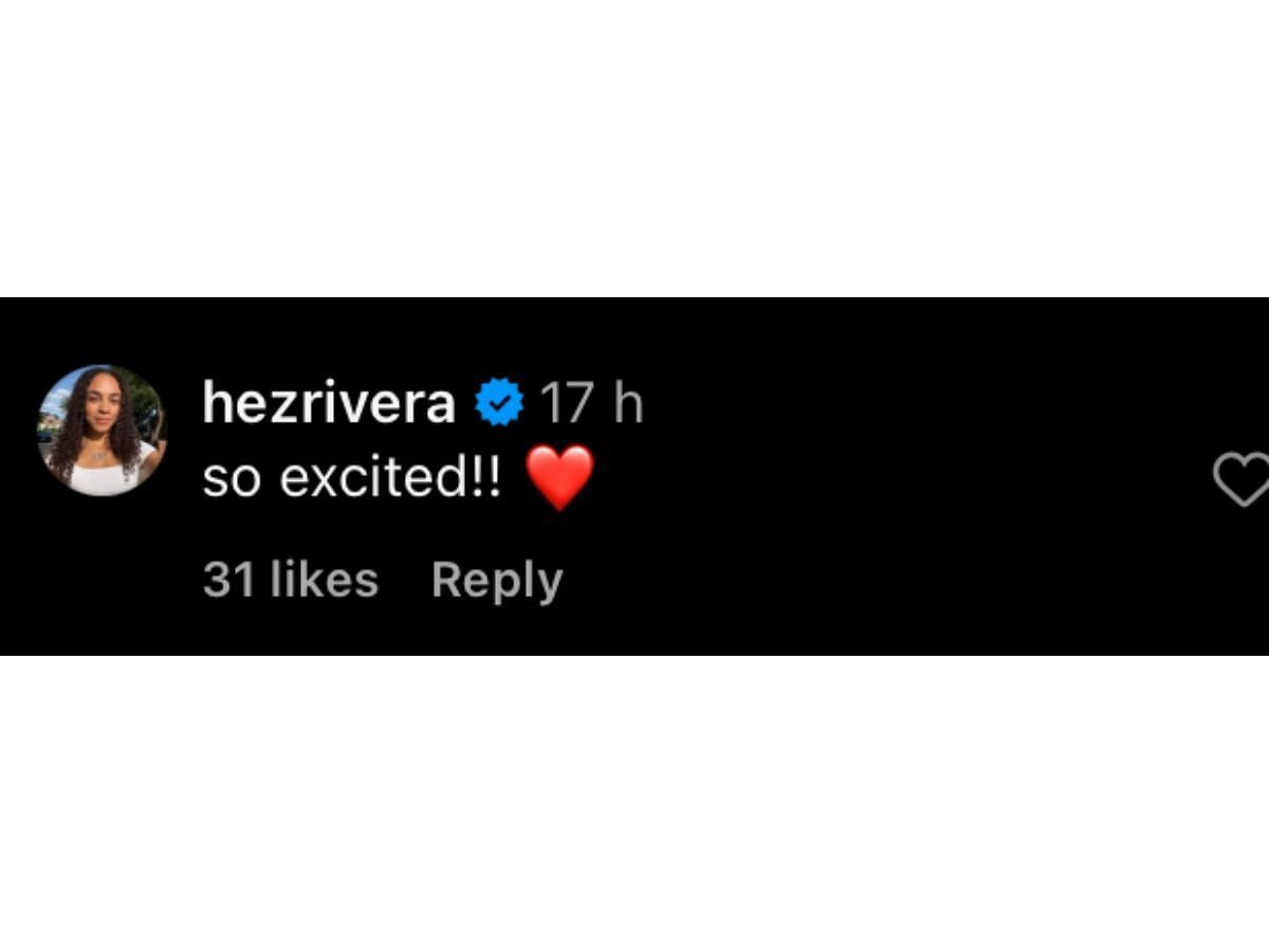 Rivera’s comment on Instagram